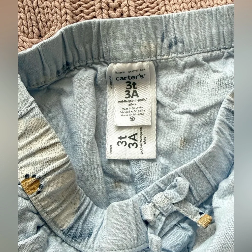 🌼 Carter’s Toddler Linen Blend Floral Shorts — Size 3T